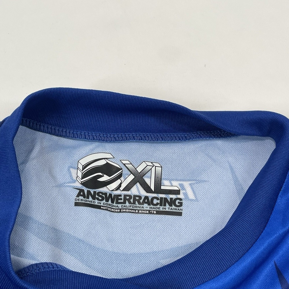 Answer Racing Syncron Blue V Neck Jersey Shirt Mens Size XL Motocross - Picture 3 of 3